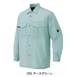 作業服春夏用 アイトスAITOZ AZ-1635 長袖シャツ 清涼 帯電防止素材 混紡 綿・ポリエステル