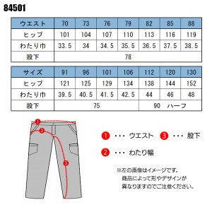 作業服春夏用 自重堂Jichodo 84501 ツータックパンツ・ズボン 帯電防止素材 混紡 綿・ポリエステル