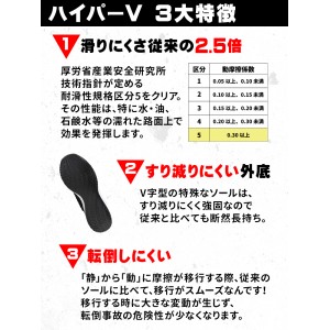 作業靴 日進ゴム 作業靴（先芯なし） HV-005 ハイパーV 耐滑 ローカット 紐タイプ メンズ レディース 22.5cm-29cm (122)