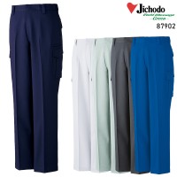 【2024春夏新作】 JICHODO ノータックパンツカーゴパンツ 作業服 シーズン 男性 87902 自重堂 作業着 70-120