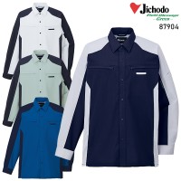 【2024春夏新作】 JICHODO 長袖シャツ 作業服 シーズン ユニセックス 87904 自重堂 作業着 SS-5L