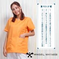 医療・メディカル・ユニフォームWHISEL ホワイセル  男女兼用スクラブ WH11485B メンズ レディース  医療・メディカル・ユニフォームSS-4L