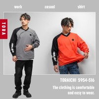 【2024秋冬新作】 TORA ホッケーシャツ 作業服 秋冬用 メンズ 5954-516 寅壱 作業着 S-XL