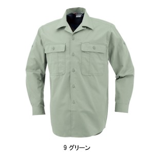 作業服春夏用 コーコスCO-COS 408 ロールアップ長袖開襟シャツ 帯電防止 綿100％