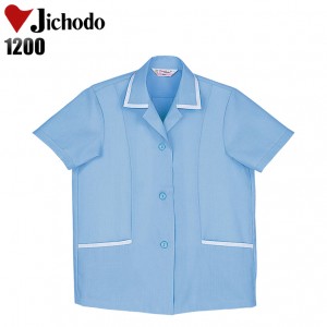 作業服春夏用 自重堂Jichodo 1200 製品制電半袖スモック 帯電防止素材 混紡 綿・ポリエステル