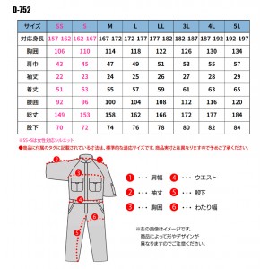 作業服 つなぎ・続服 ディッキーズ Dickies  半袖つなぎ D-752 メンズ レディース  作業着 ストレッチSS- 5L