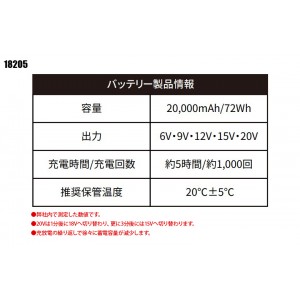 作業服 小物 桑和 SOWA  バッテリー 18205 メンズ レディース  作業着 F