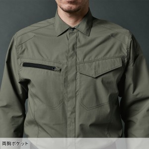 【2024春夏新作】 TS DESIGN エコハイブリッドダブルクロスライトシャツ 作業服 春夏・秋冬兼用（オールシーズン素材） 男女兼用 4615 TS DESIGN 作業着 SS-6L