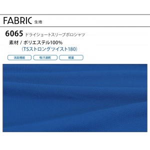 【2024春夏新作】 TSデザイン ドライショートスリーブポロシャツ 春夏・秋冬兼用（オールシーズン素材） 男女兼用 6065 TS DESIGN 作業服 作業着 SS-6L