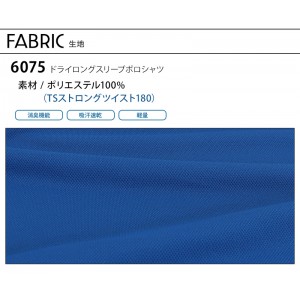 【2024春夏新作】 TSデザイン ドライロングスリーブポロシャツ 春夏・秋冬兼用（オールシーズン素材） 男女兼用 6075 TS DESIGN 作業服 作業着 SS-6L