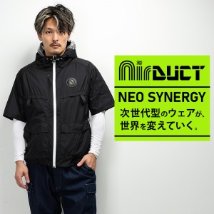 【2024春夏新作】 NEOterize AirDUCT フーディー半袖ブルゾン(ウェア単品) 作業服 シーズン 男性 ad-553 ネオテライズ 作業着 S-5L