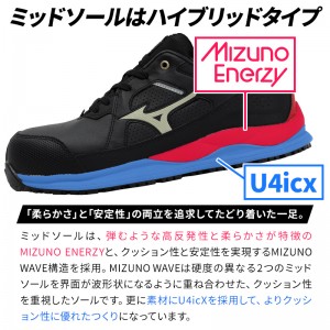 MIZUNO 安全靴・安全スニーカー 紐 ローカット おしゃれ 耐油 耐滑 メンズ f1ga2400 ミズノ 限定カラー ALMIGHTY HWII 11L 24.5-29cm